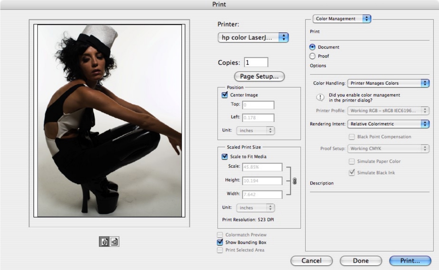 Adobe Photoshop CS3 for Mac New Print Dialog (2007)